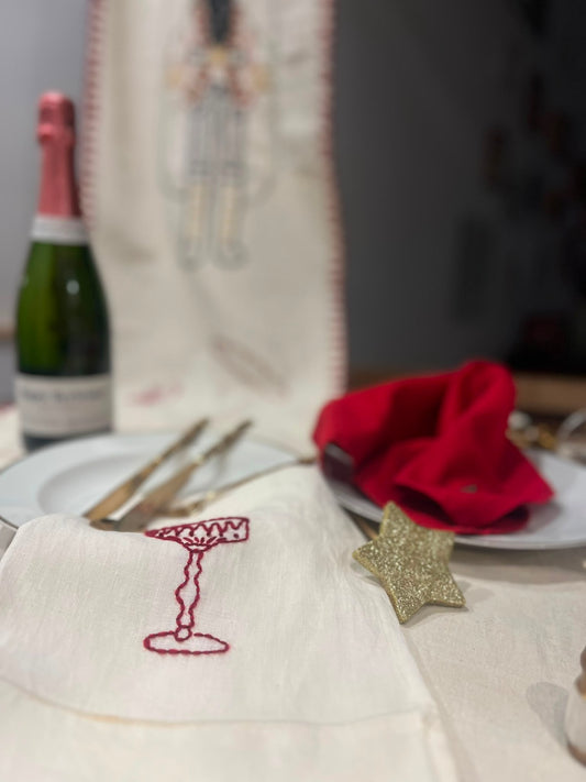 🎄🍷Maridaje y bordado - borda tus propias servilletas de cocktail